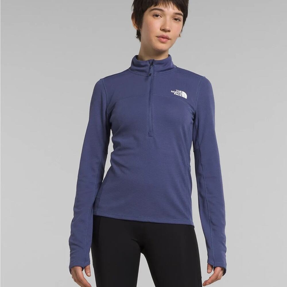 THE NORTH FACE WOMEN'S SUNRISER ¼-ZIP Cave Blue Size Small